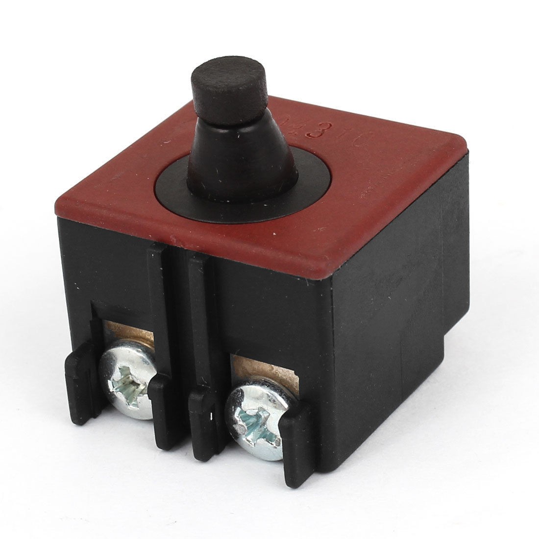 DPST 4 Pins Black Round Head Momentary Push Button Switch AC250V 8A