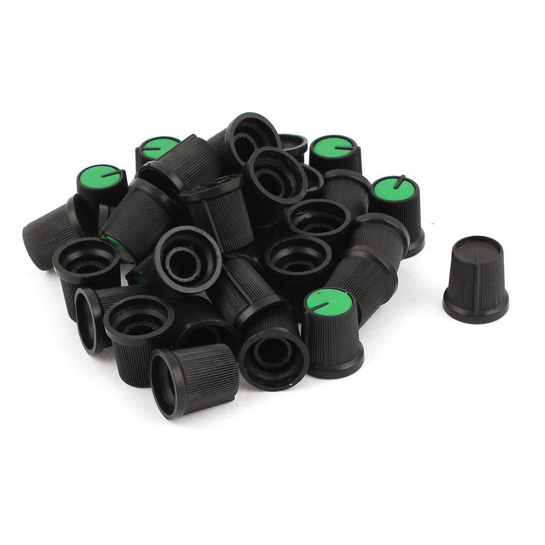 35 x Green Plastic Potentiometer Rotary Control Knobs Caps 5mm Dia Shaft Hole