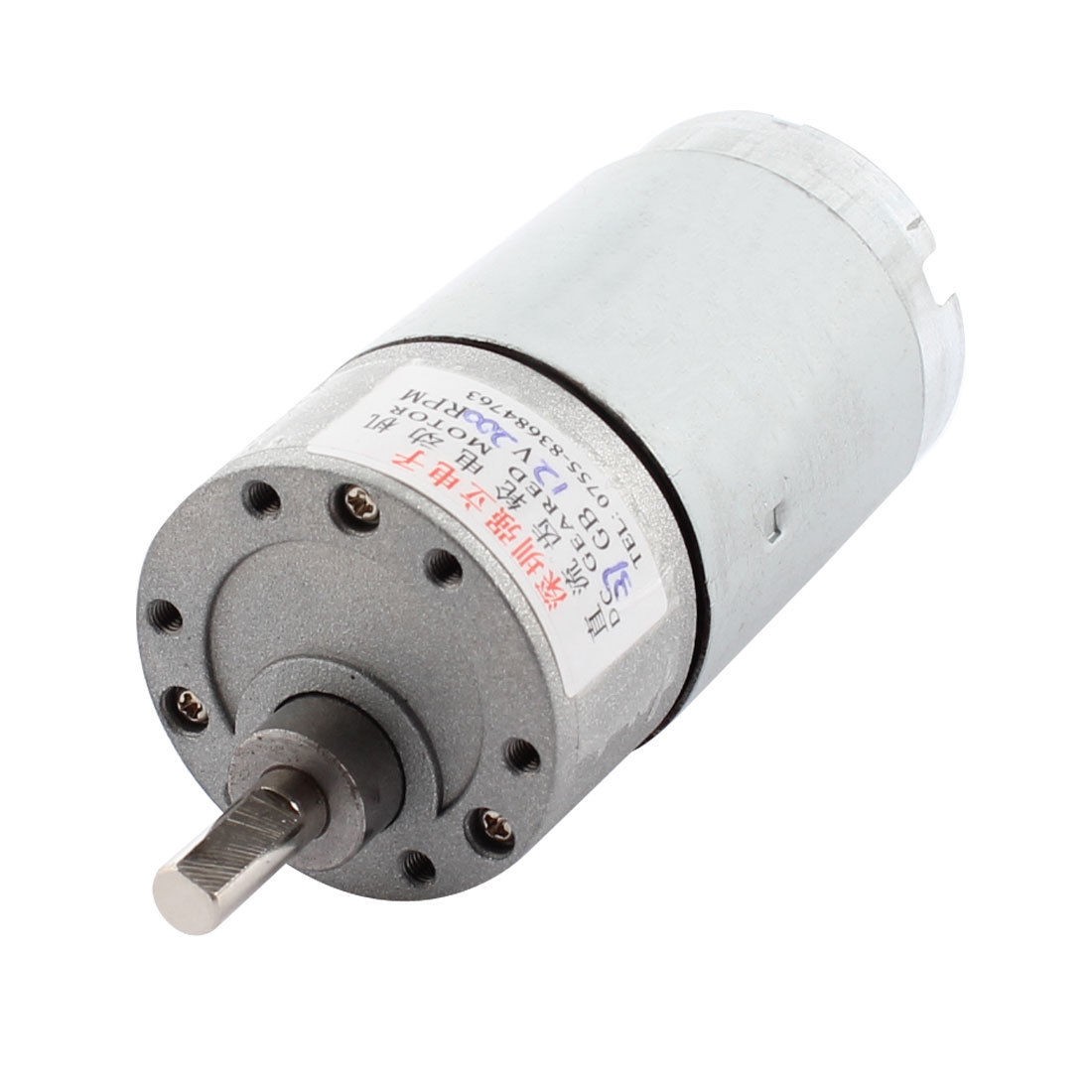 DC12V 200RPM 2Pin Rotary Speed Reducer Cylinder Metal Gearbox Motor