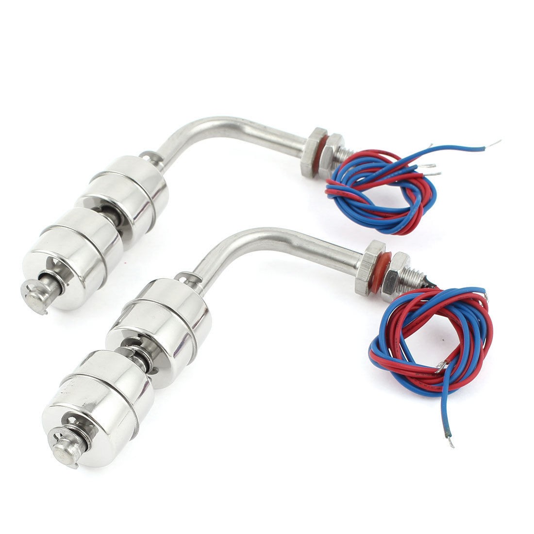 2 Pcs Water Level Sensor Stainless Steel 2 Ball 90 Degree Floating Switch 120mm