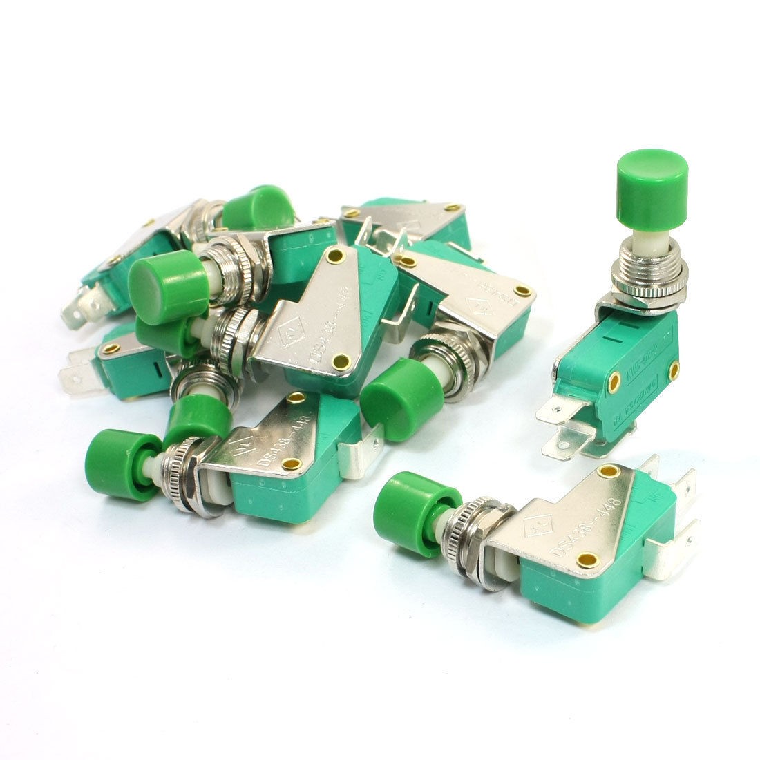 10PCS 16A 125/250VAC Green Round Button SPDT 1NO 1NC 3 Pin Mini Micro Switch