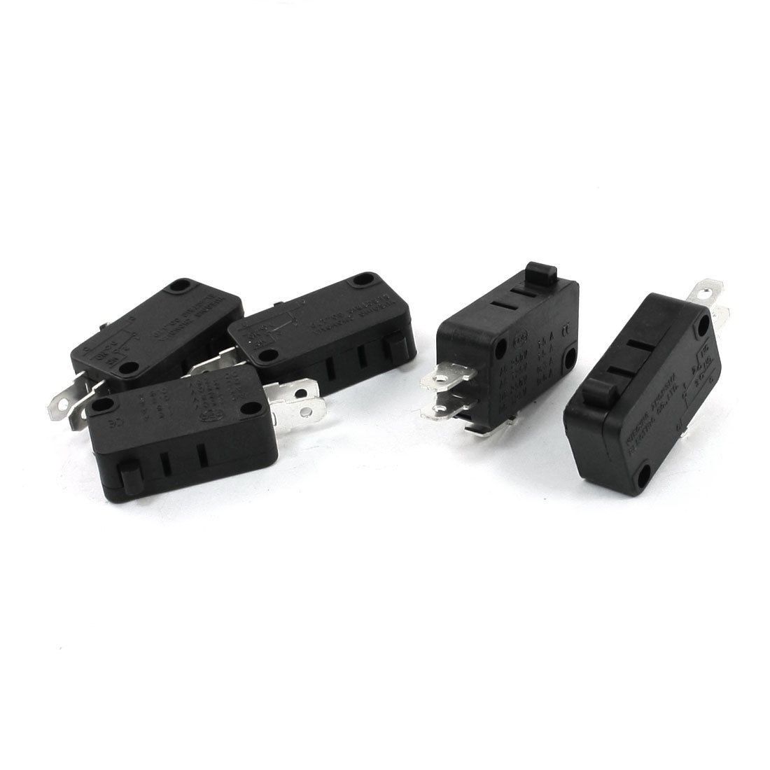 5Pcs NO+NC SPDT 3 Pin Black Push Button Action Momentary Micro Switch