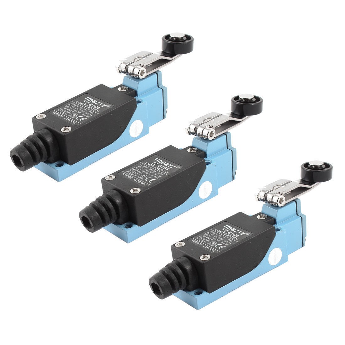 3 Pcs TZ-8104 NO NC Rotary Plastic Roller Arm Limit Switch for CNC Mill Plasma