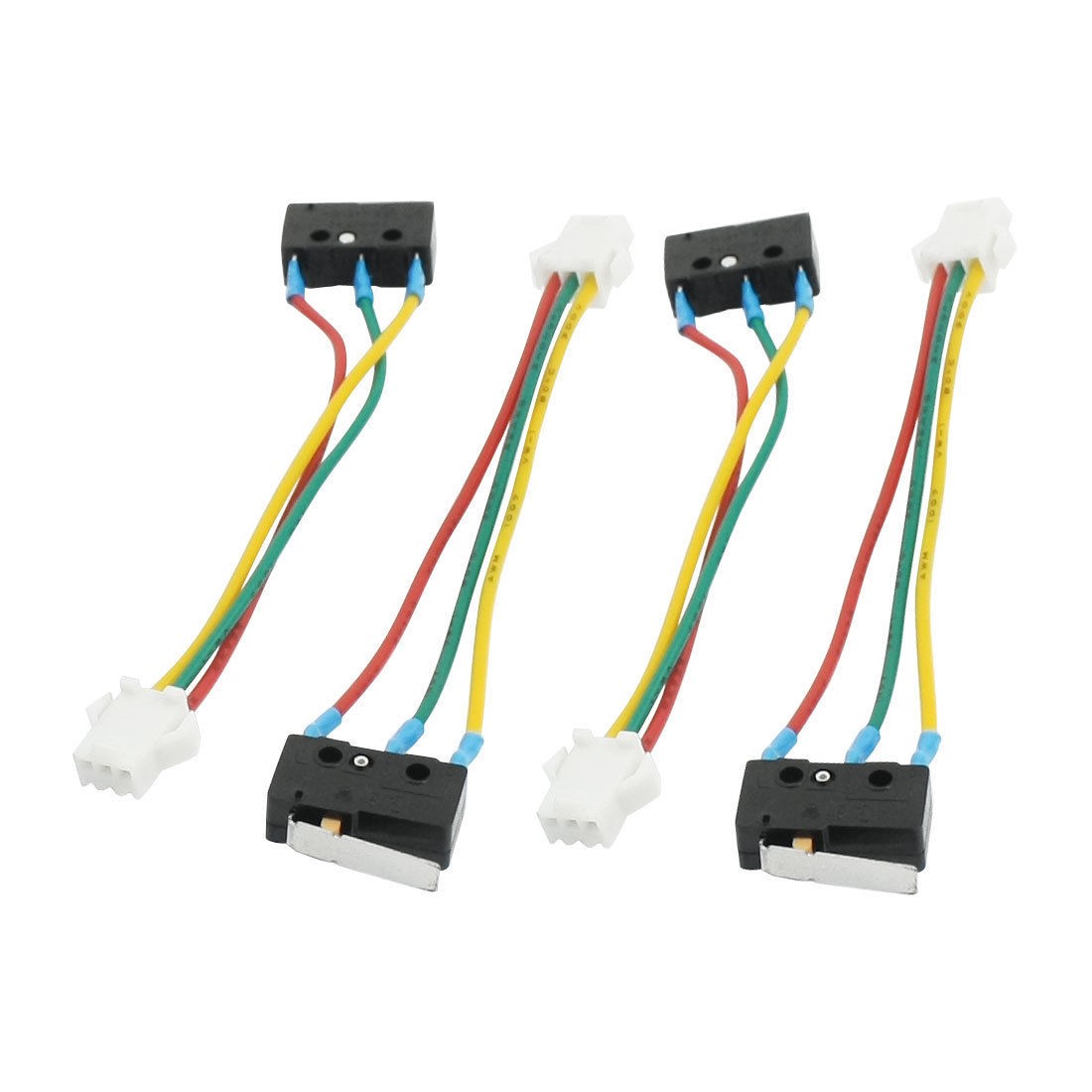 4Pcs AC 250V 5A Arm SPDT Three 22 AWG Wire Leads Micro Limit Switch