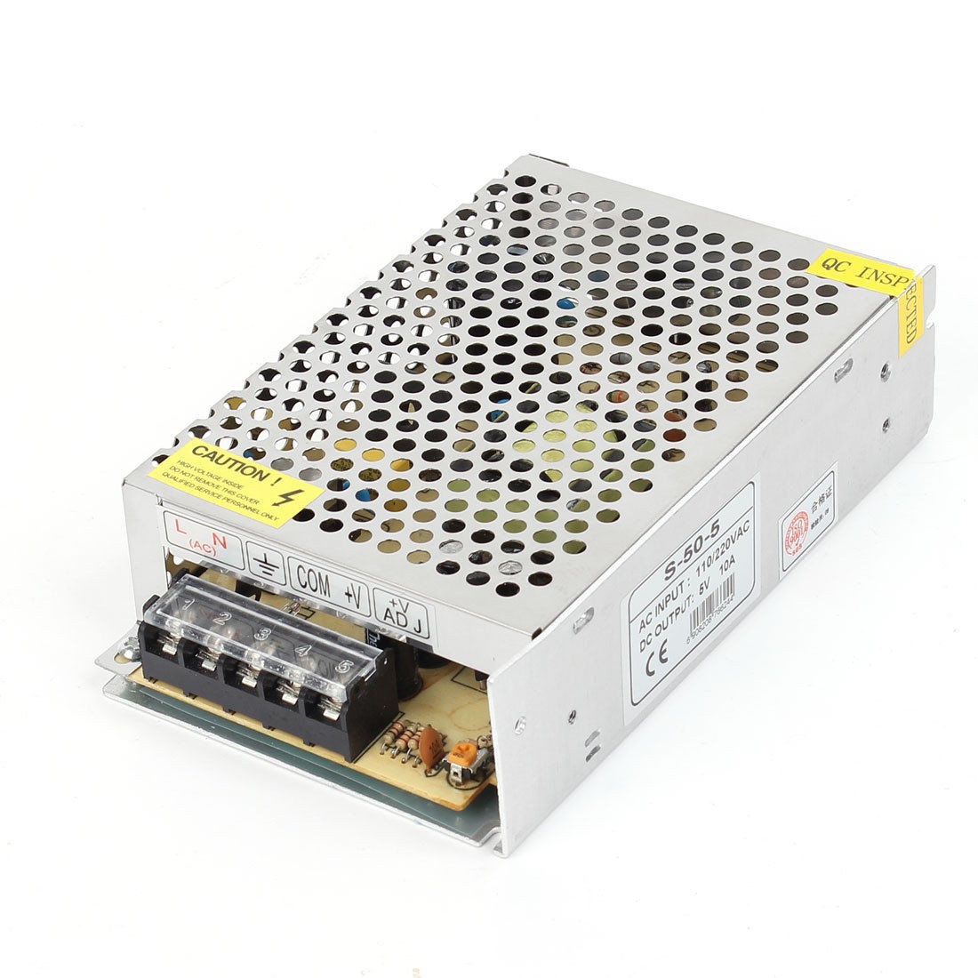 50W 5V DC 10A LED Regulated Switching Power Supply Converter S-50-5