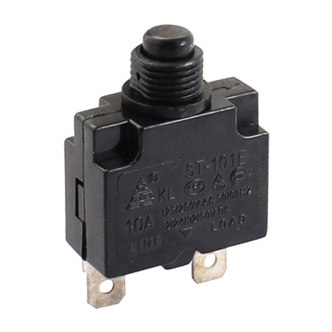 AC 125V/250V 50/60Hz 10A 2 Pins Terminal Toggle Switch Black Silver Tone