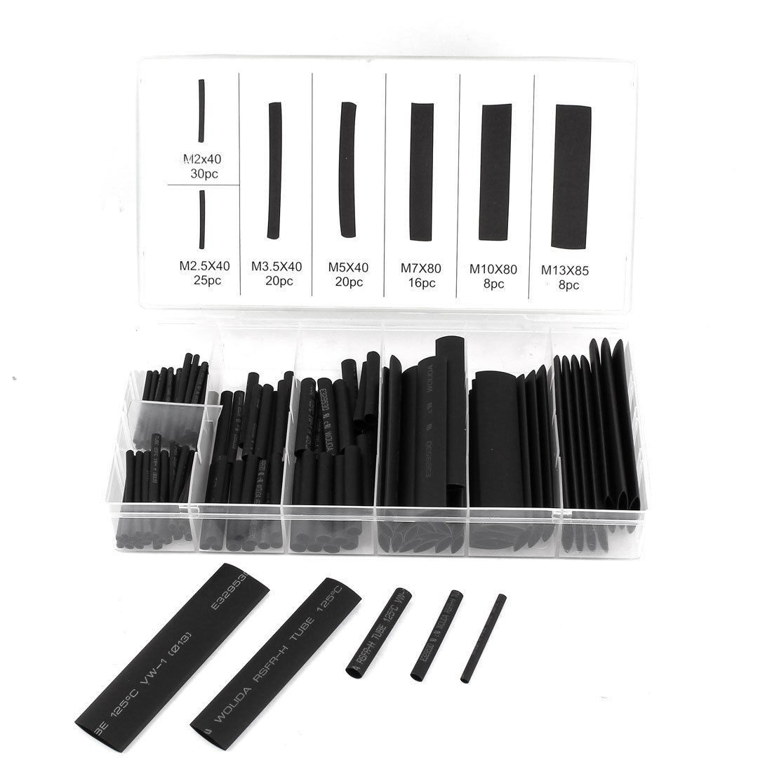 127 Pcs Heat Shrink Wire Wrap Assortment Tube Electrical Connection Cable Sleeve