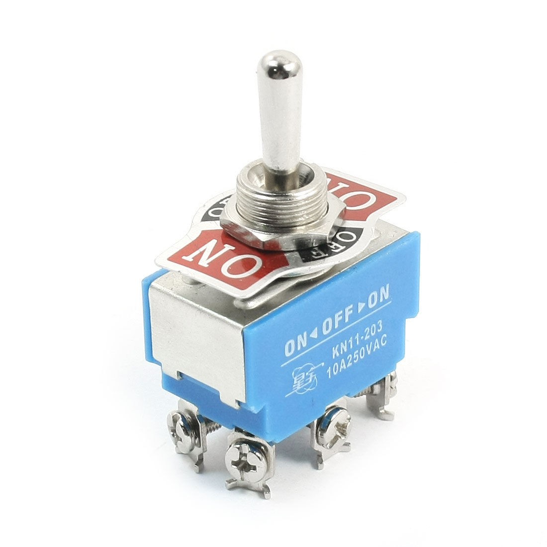 12mm Panel Mount DPDT 3 Positions ON/OFF/ON Toggle Switch AC250V 10A