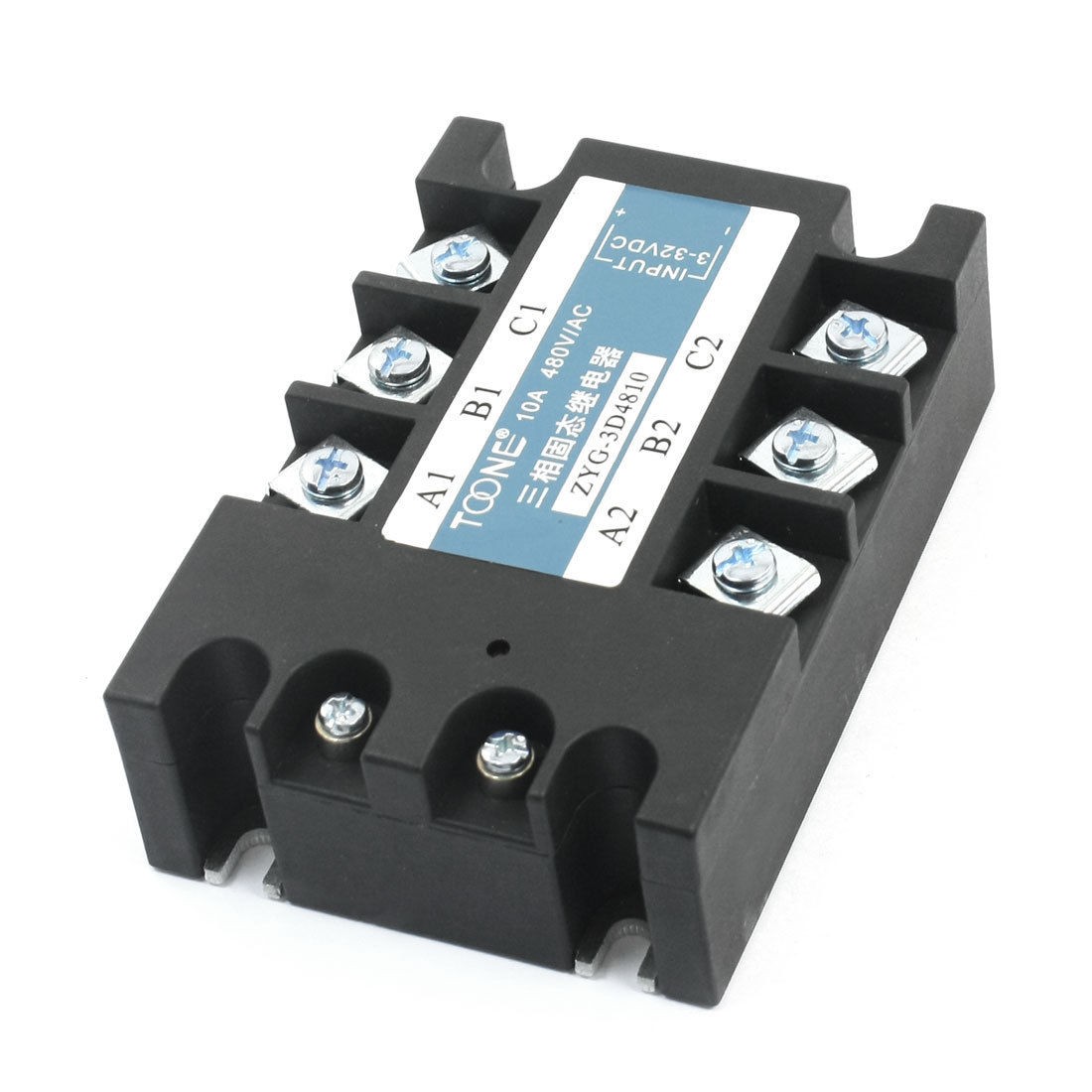 DC 3-32V to AC 480V 10A 6 Screw Terminals 3 Phases Solid State Relay