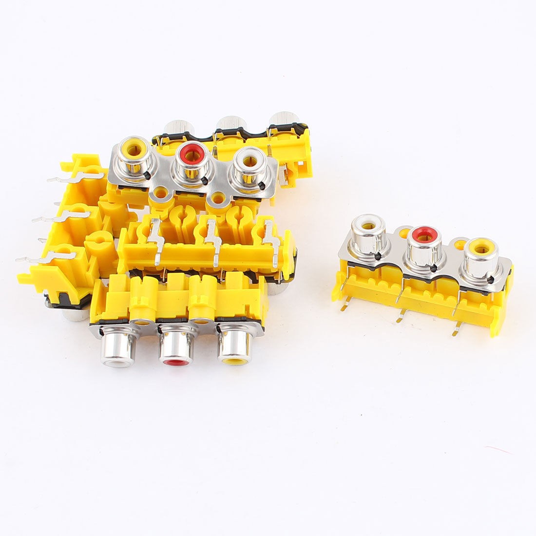 6pcs Audio Video 3 Female Jack Coupler Adapter RCA Socket Connector