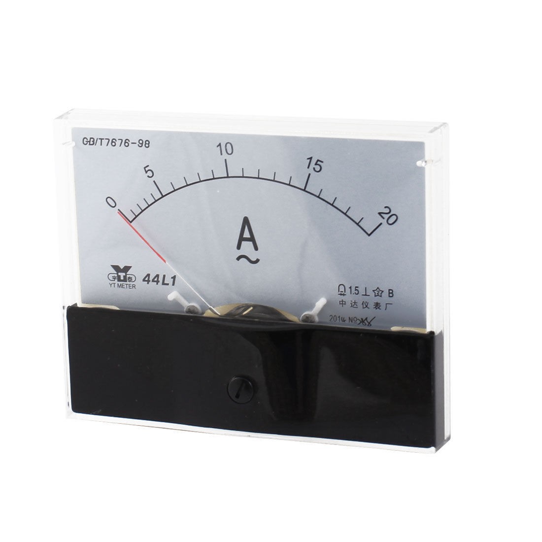 Analog Rectangle Panel 0-20A Gauge AC Current Meter 44L1