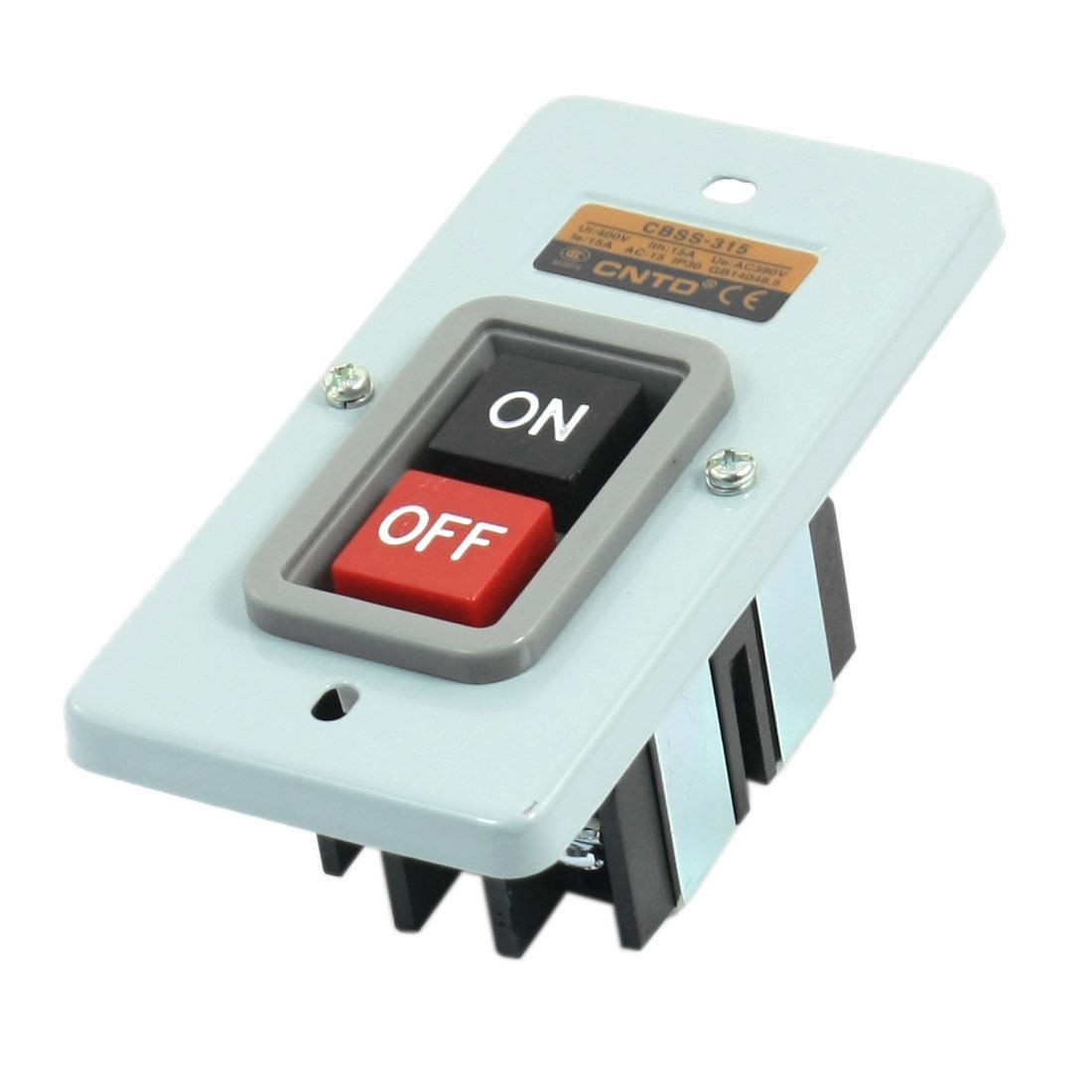 AC 400V 15A ON OFF Button Control 3-Phase Lacthing Metal Power Pushbutton Switch
