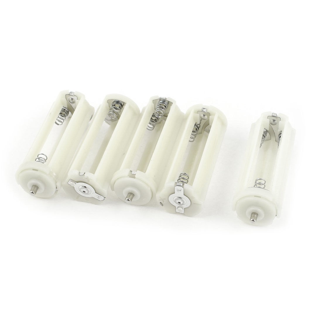 5 Pcs Off White Battery Holder Adapter Container for 3x1.5V AAA Batteries