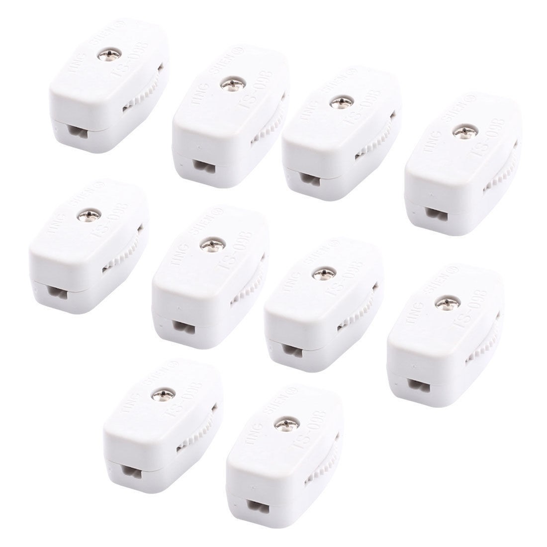 10 Pcs ON/OFF White Christmas Lamp Cord Switch AC 125V 3A TS-09B