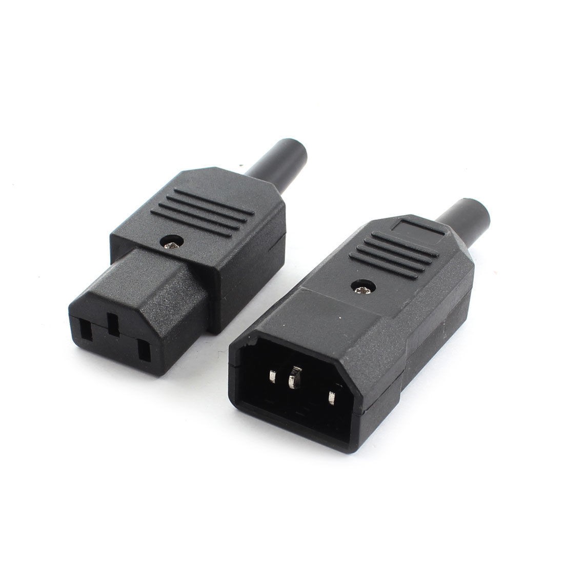 Pair IEC C14 Male + C13 Female Inline Rewirable Power Connector AC 250V 10A