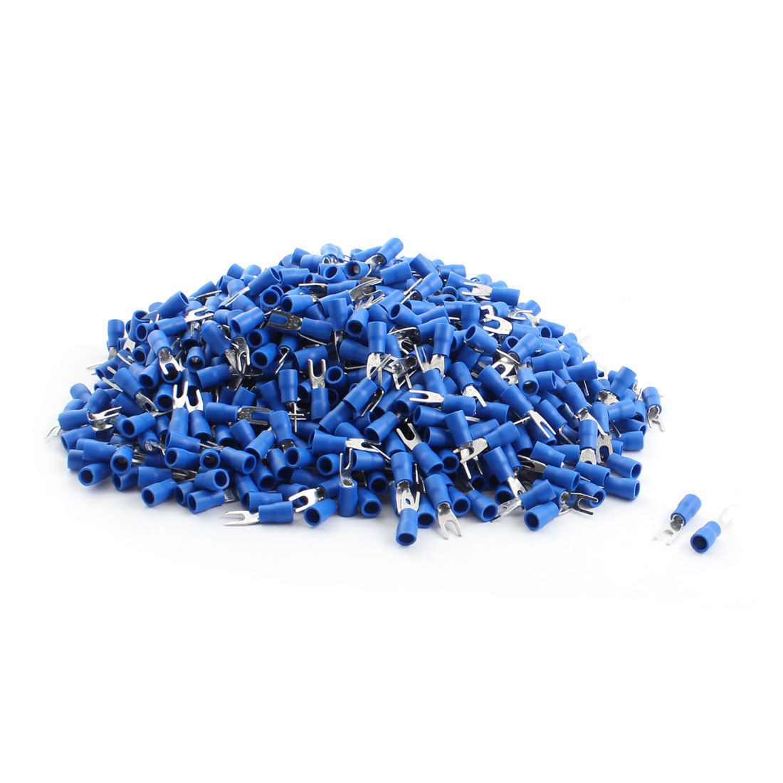 1000PCS Blue Insulated Furcate Fork Terminals Cable Lug AWG16-14 SV1.25-3
