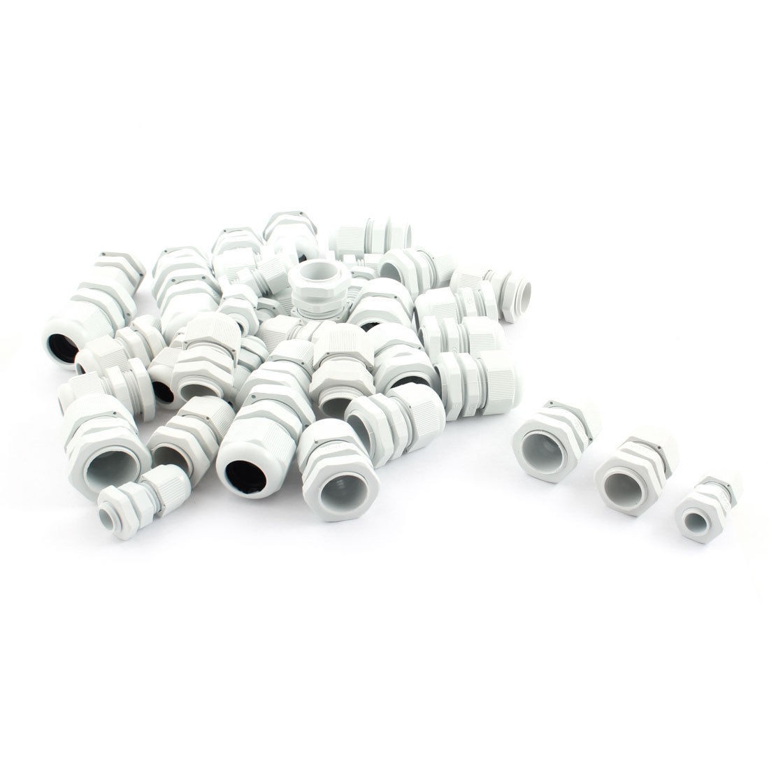 3.5-6mm 5-10mm 6-12mm 10-14mm White Plastic Cable Gland Assortment 40 Pcs