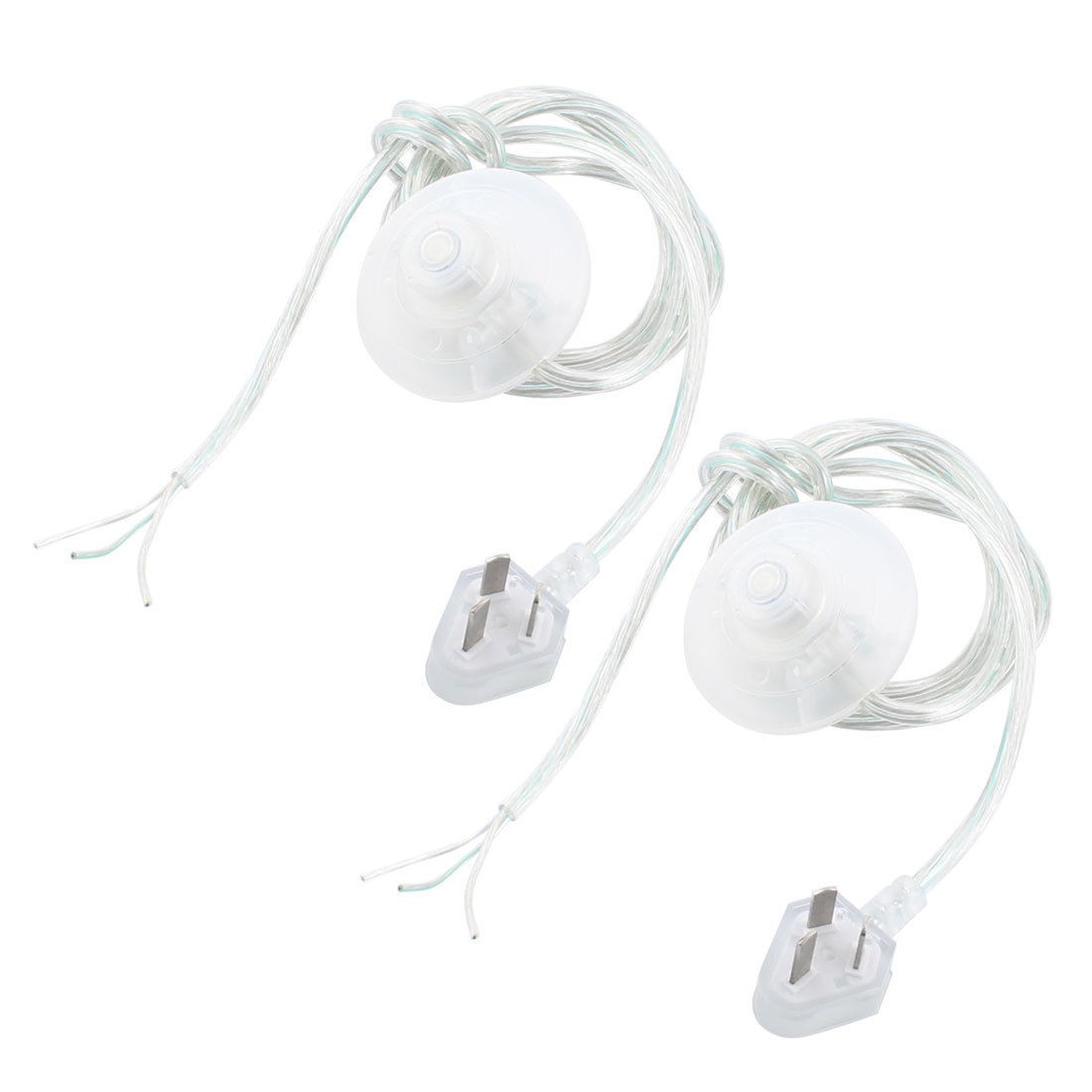 AU Plug AC 125V 2A 70mm Inline Power Pedal Light Foot Switch 1.8M Clear 2 Pieces