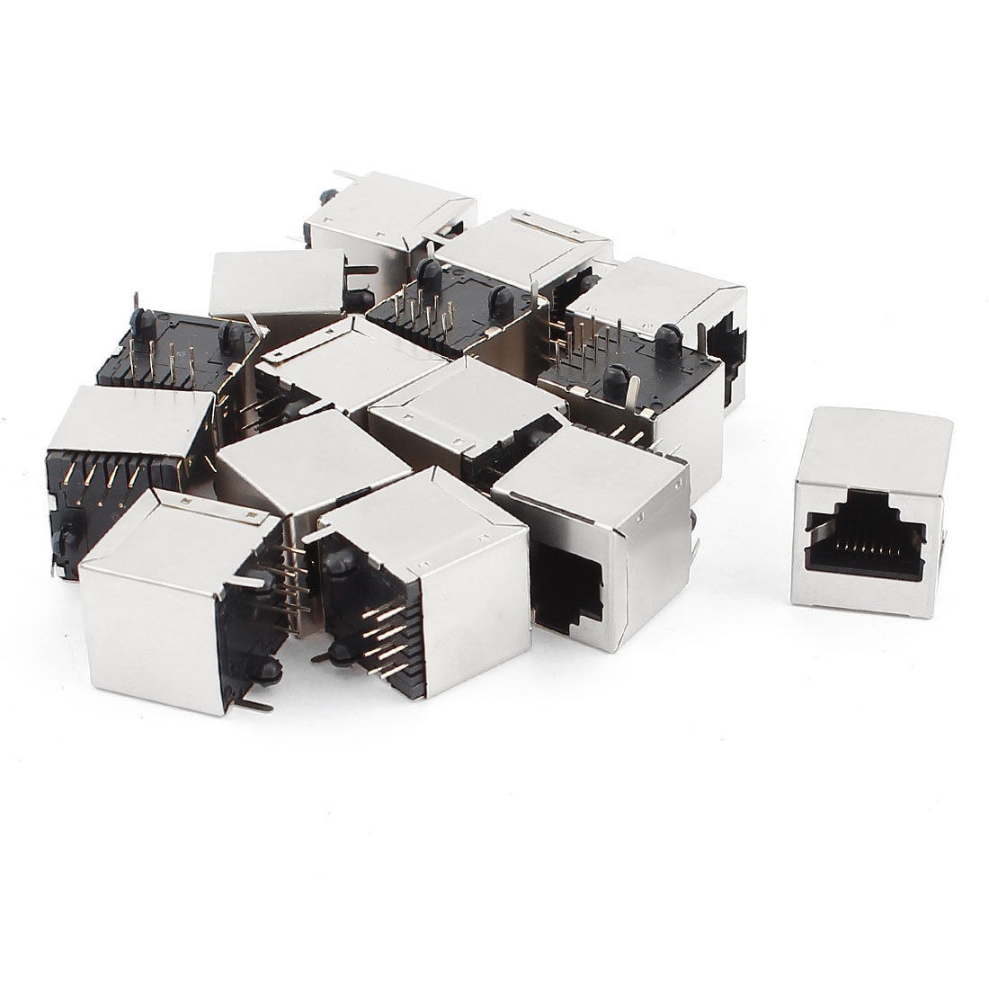 15pcs Copper Plated Shielded RJ45 8P8C Plastic Network Modular Connector Socket