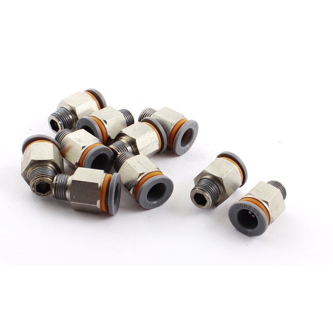 10pcs 1 8 PT 8mm Tube Pneumatic Nylon Straight Fittings Male Connectors