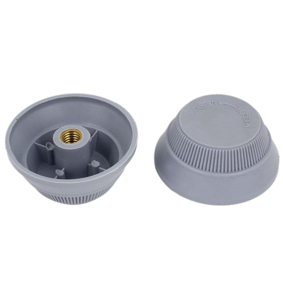 2Pcs Plastic 7mm Dia Female Thread Desk Fan Blade Nuts Gray