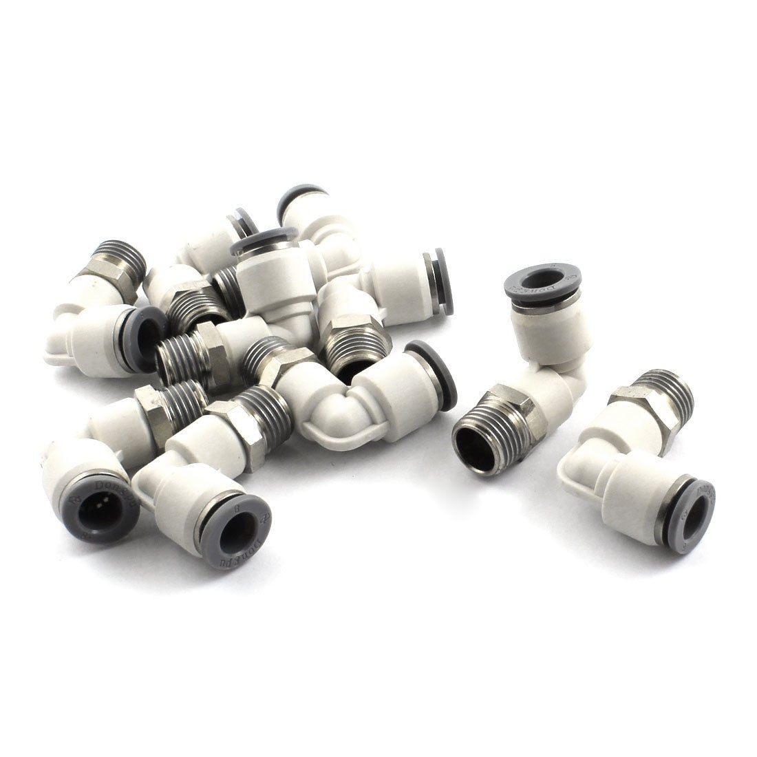 10pcs 1 4 PT Male to 8mm OD Tube L Type Air Quick Release Connectors