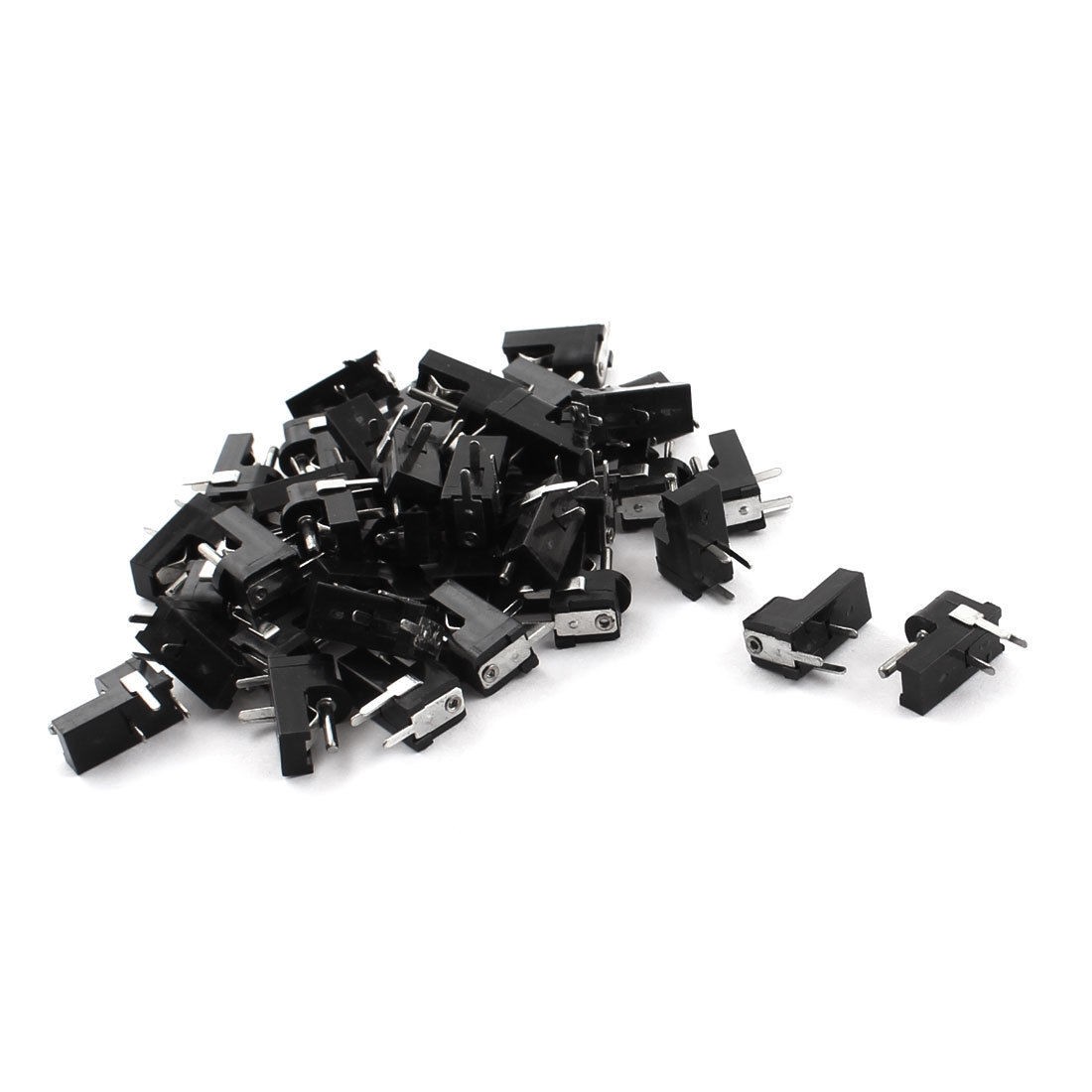 40Pcs 1.1mm Dia Center Pin Right Angle Open Frame DC Power Jack Connector