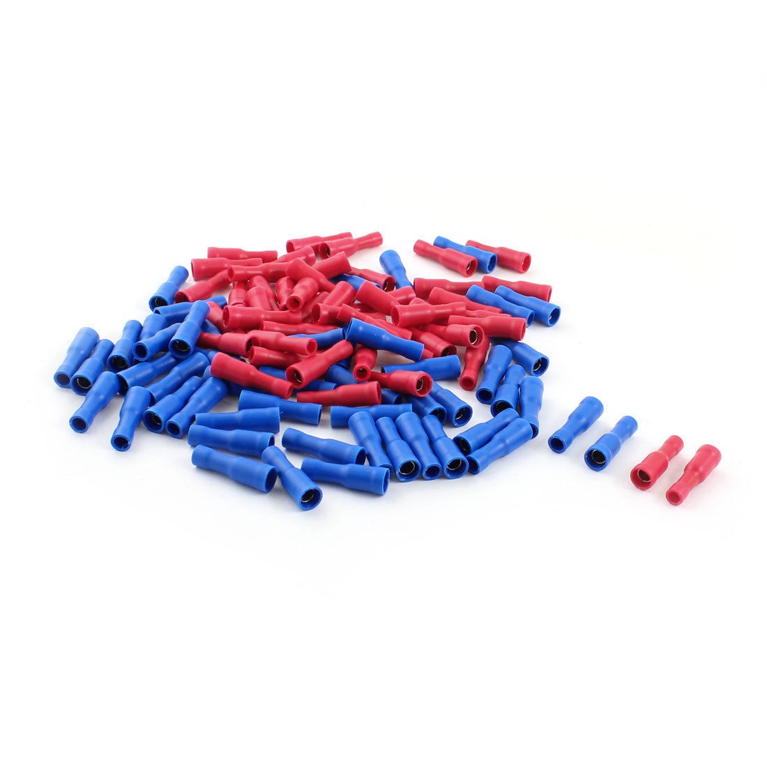 100pcs PVC Insulated Crimp Straight Butt Cable Terminals FRD2 156 AWG 16 14