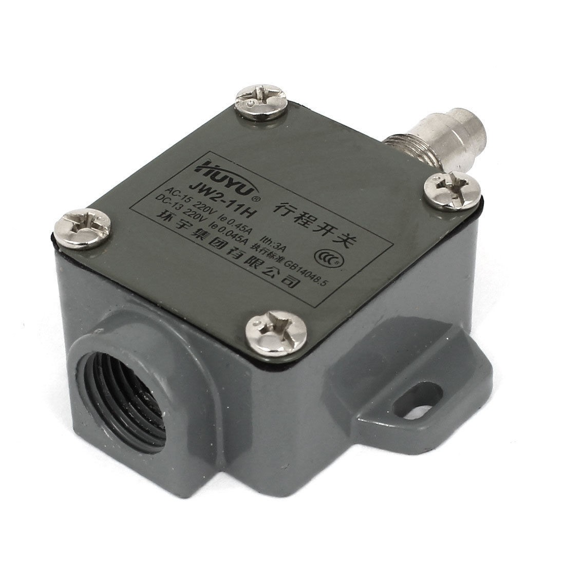 AC 220V 3A 12mm Panel Mount Plunger Enclosed SPDT Momentary Limit Switch