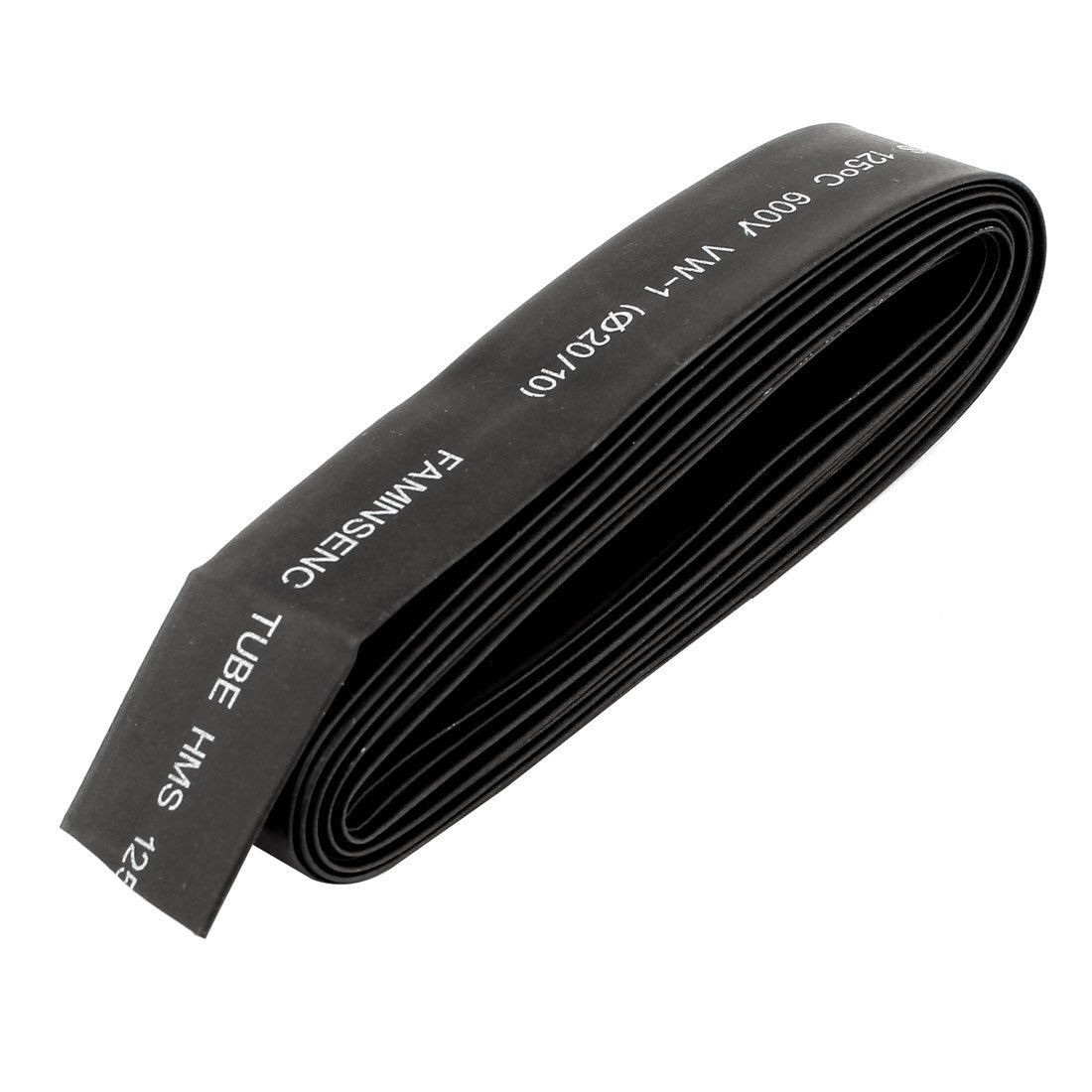 4M 13Ft 20mm Dia Ratio 2:1 Polyolefin Heat Shrinking Tubing Tube Black