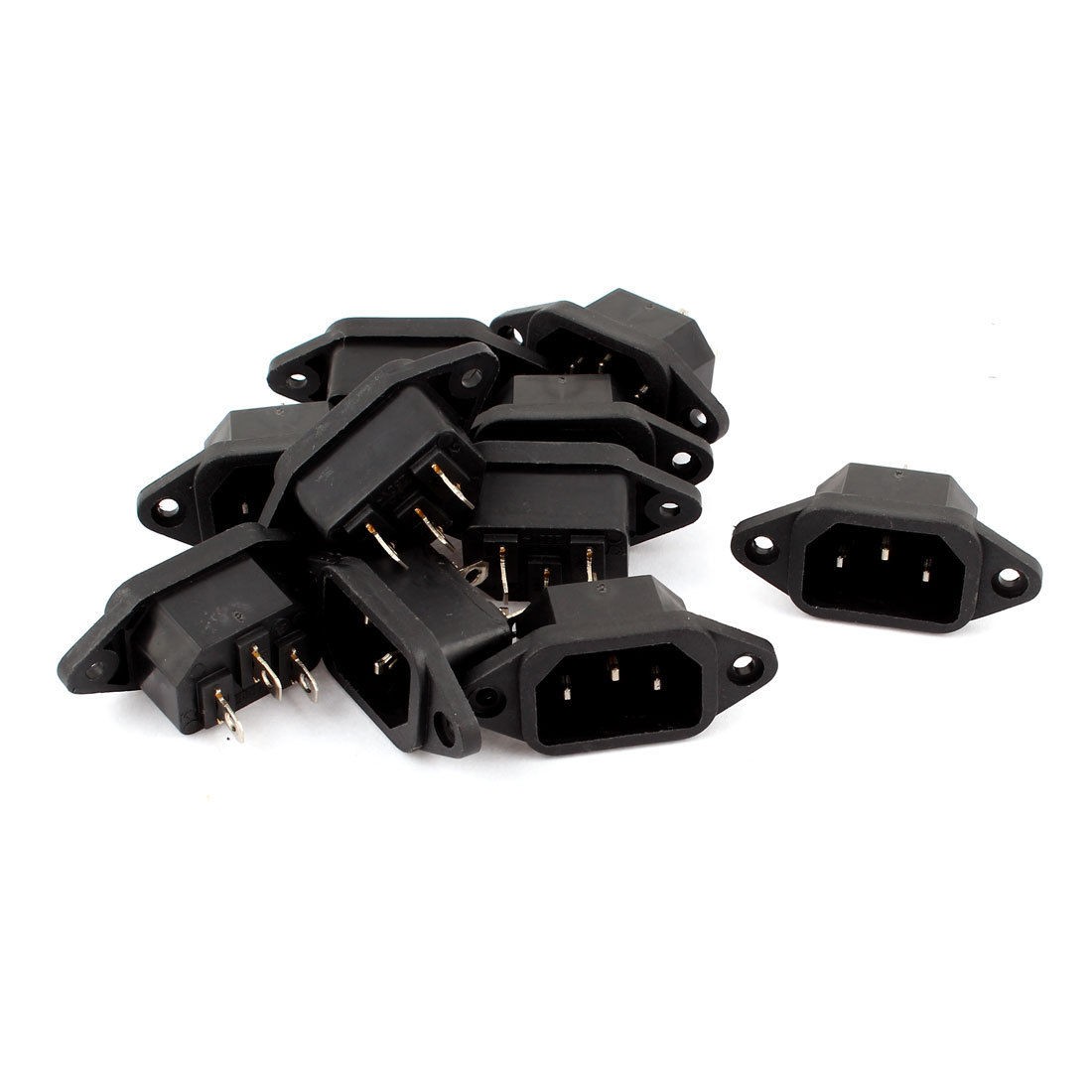 10Pcs 3 Soldering Pins Power Supply C14 Male Plug Jack Sockets AC 250V 10A