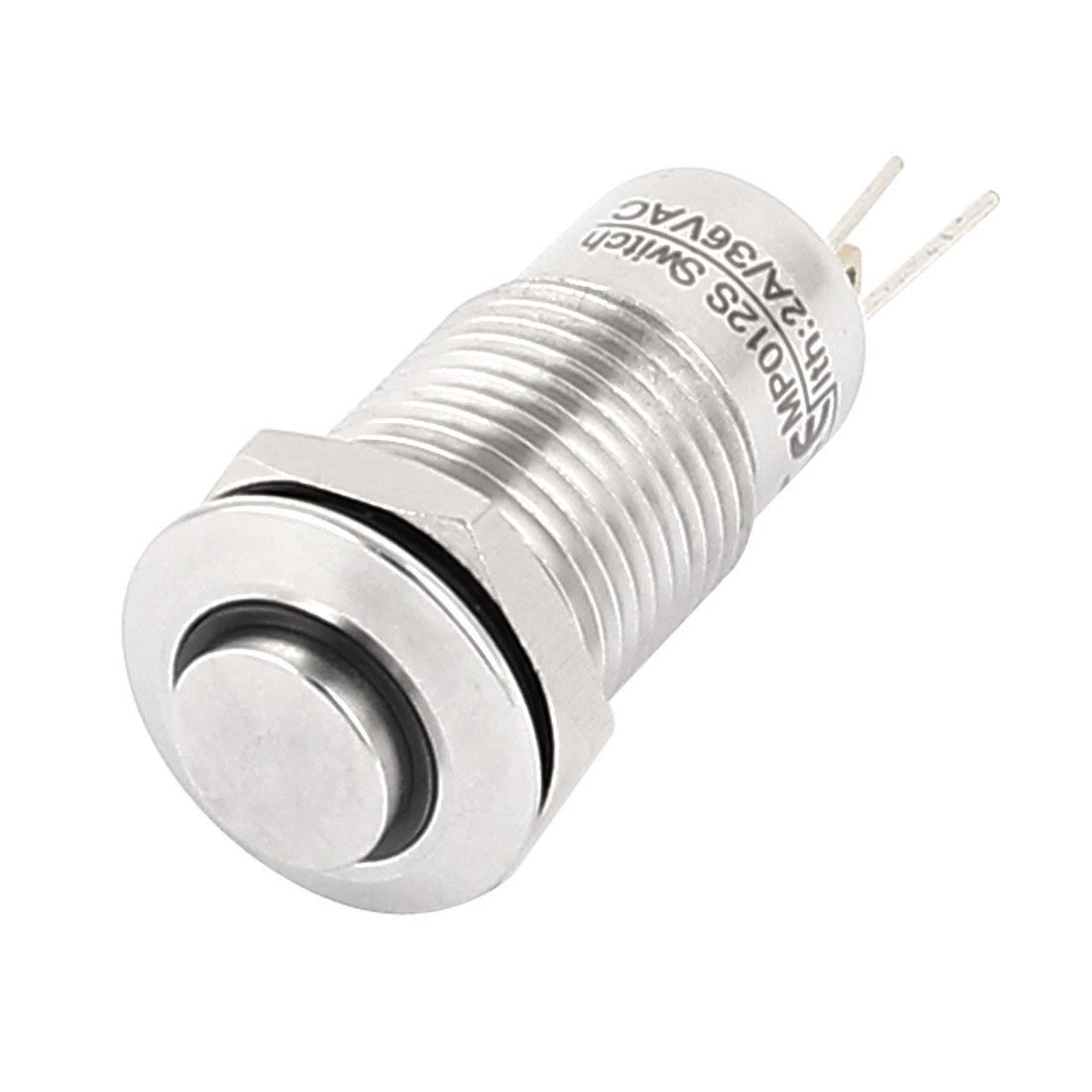 AC 36V Red Angel Eye LED Light SPST 12mm Thread Locking Metal Pushbutton Switch