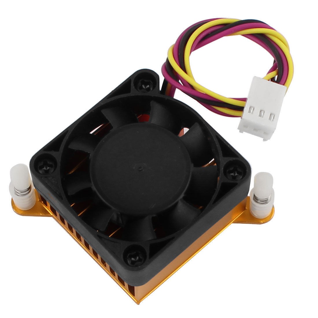 4cm Brushless Motor Aluminium Heatsink Cooling Fan Black Gold Tone
