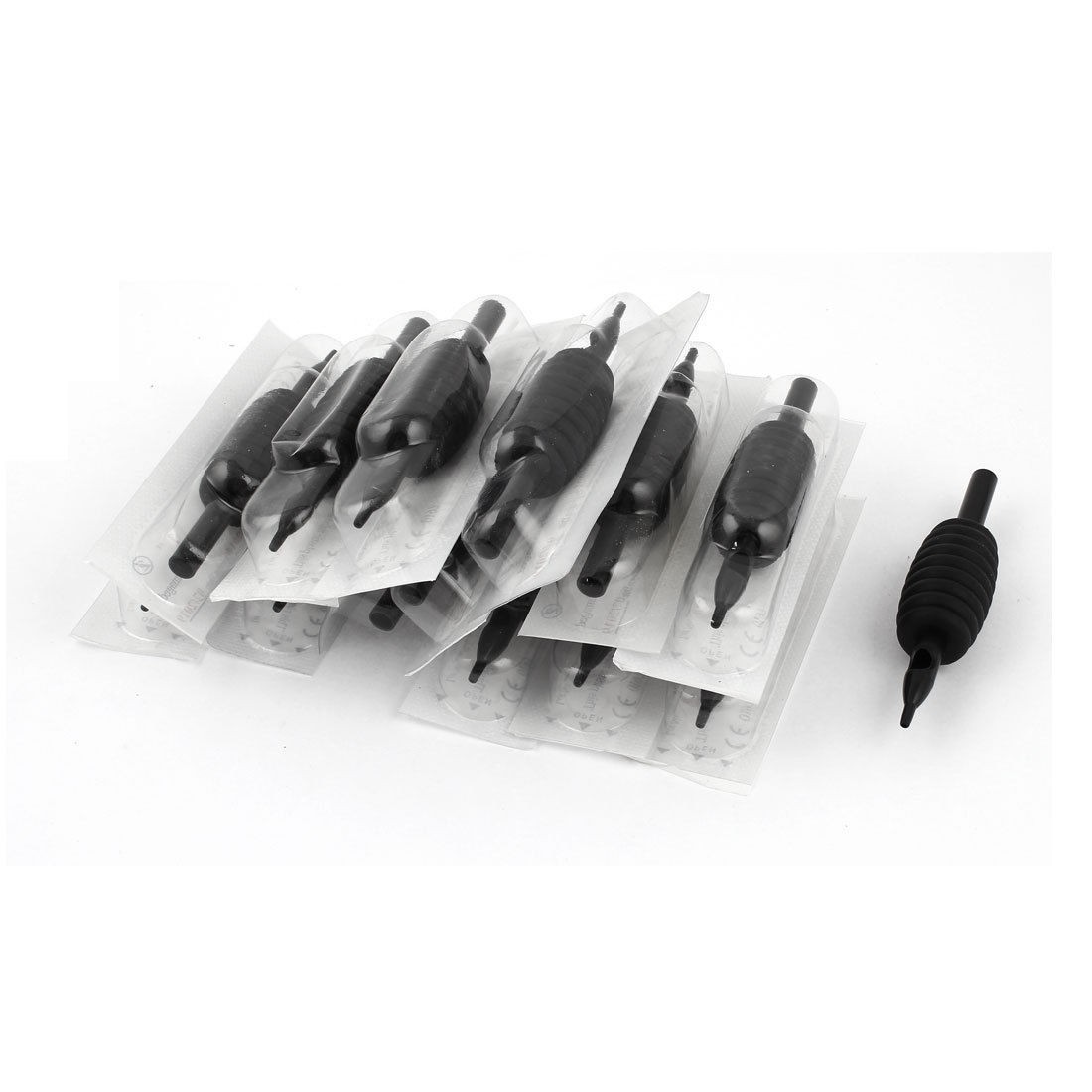 20 Pieces Disposable Sterile Tattoo Tube 25mm Dia Silicone Grip 7RT Tip