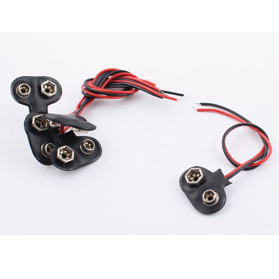 5pcs Wired Lead T Shaped Press Buckle 9V Battery Clips Connector