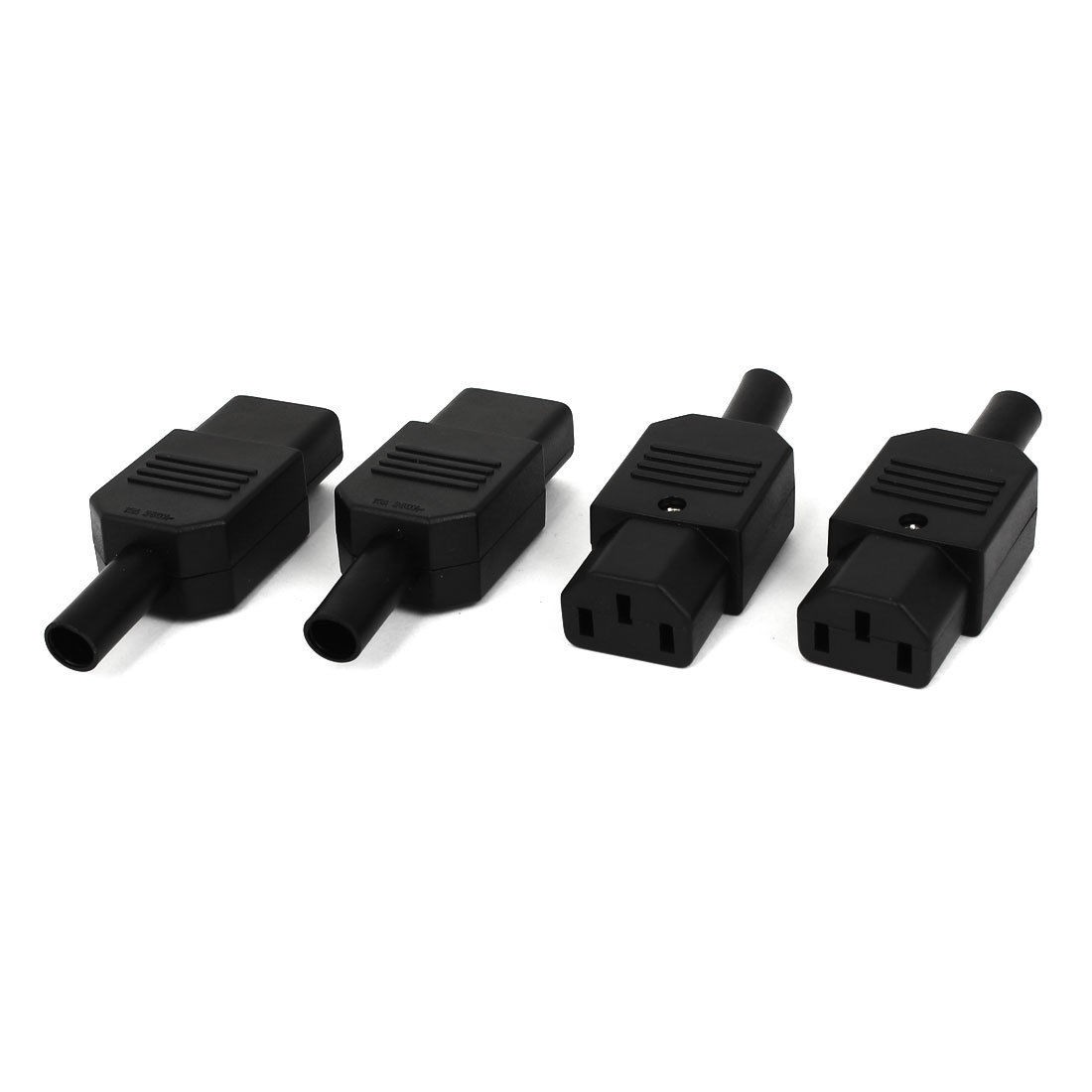 4 Pcs IEC320 C13 Female Plug Inline Power Rewirable Adapter Socket AC 250V 10A