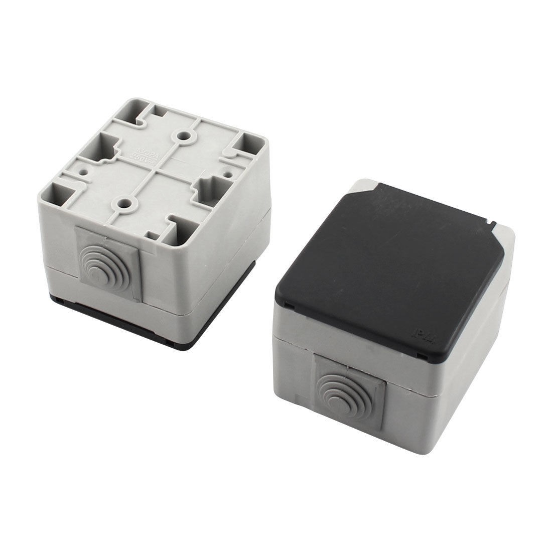 2Pcs French Type IP44 One Gang Waterproof AC250V 10-16A Wall EU Socket Box