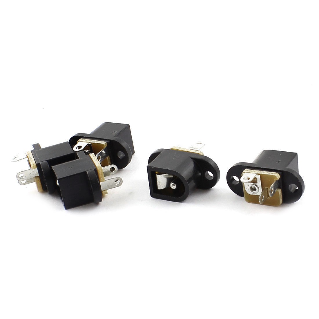 5 Pieces 5.5mm x 2.1mm DC Power Jack Socket Female Panel Connector