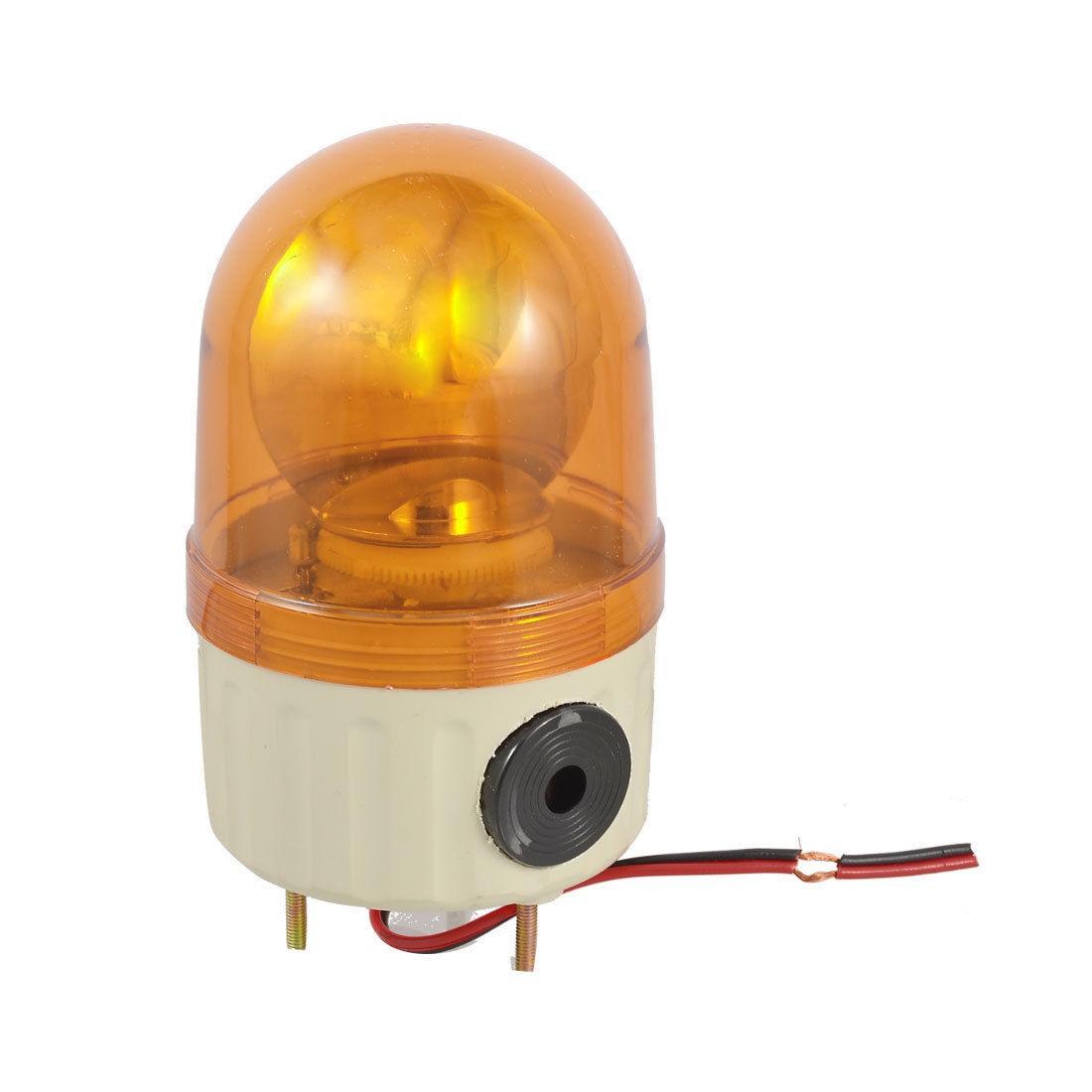 DC 24V 5W Yellow Rotating Flash Light Industrial Signal Warn Lamp w Buzzer