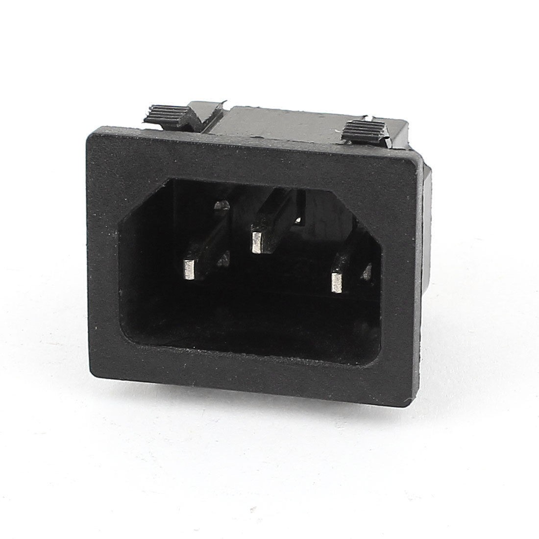 AC 250V 10A IEC320 C14 3 Pin Male Plug Inlet Black Plastic Power Socket
