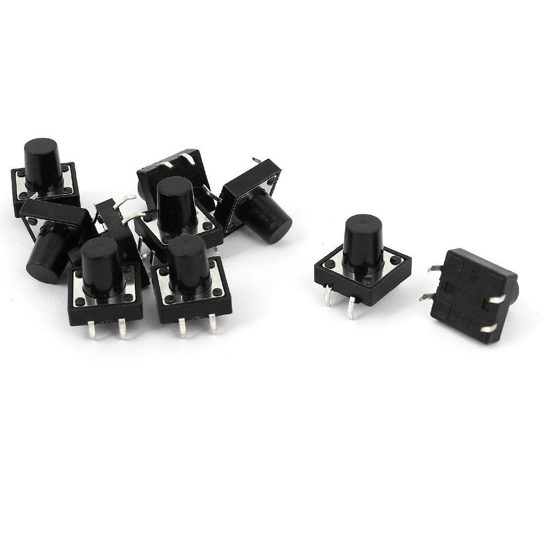 10pcs 4 Pins Momentary Tact Tactile Pushbutton Key Switch DIP 12X12X11mm