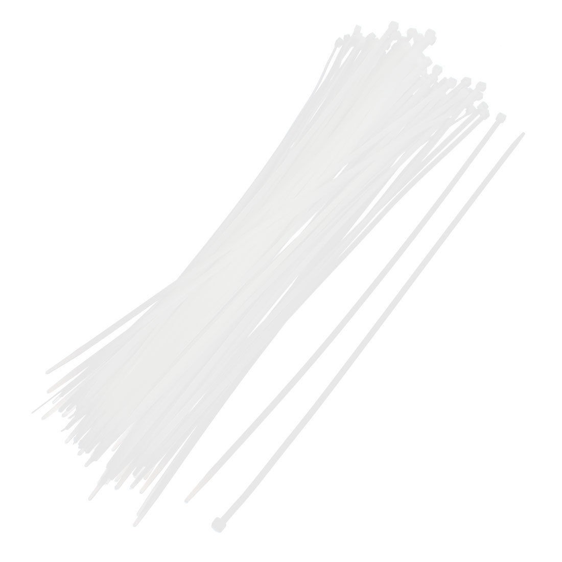 17.7" Self-Locking White Nylon Cable Zip Wire Tie Fastener 100 Pcs