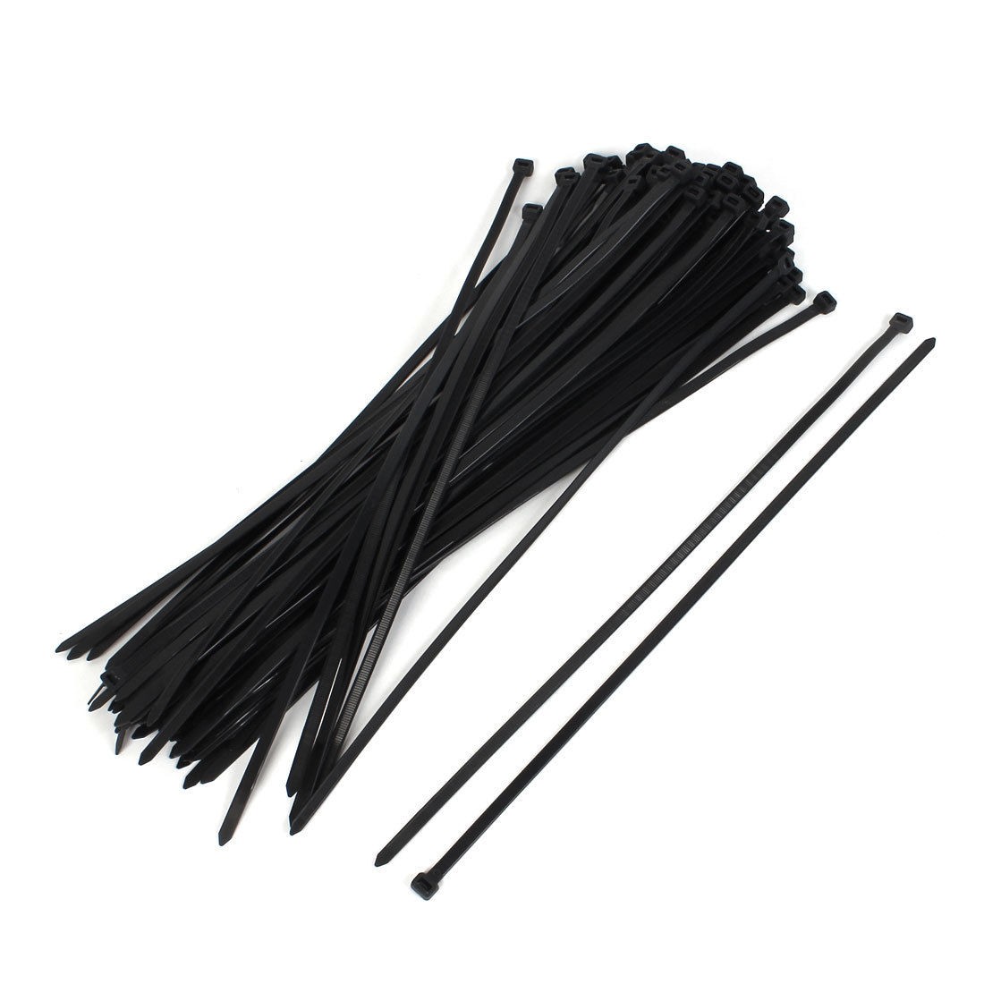 100pcs 8 8mm x 550mm Black Nylon Toothed Wire Zip Cable Organizer Tie