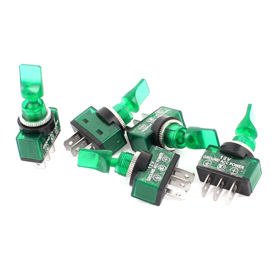 5pcs Panel Mount 2 Positions on Off SPDT Latching Mini Toggle Switch DC 12V