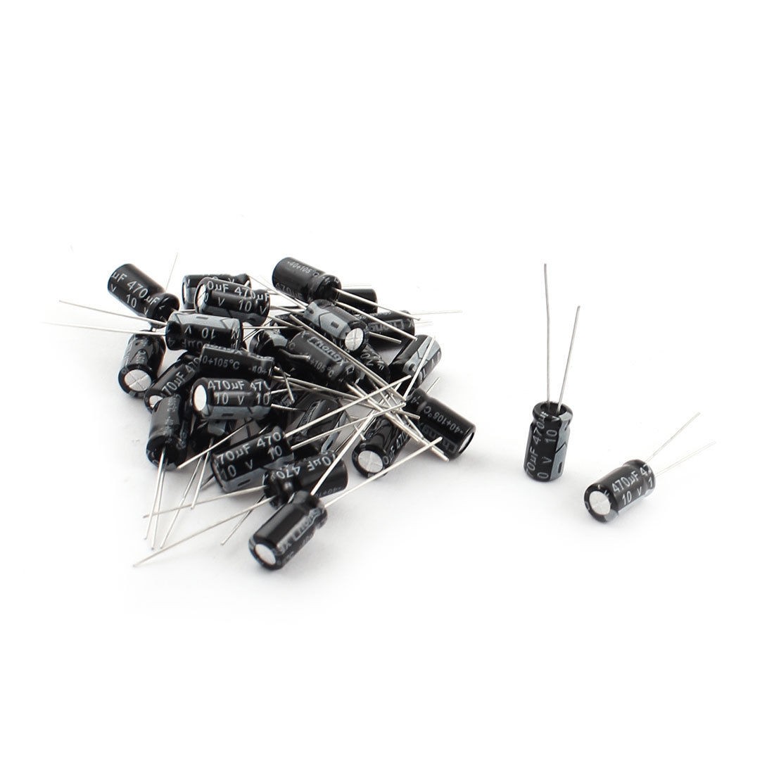 30 Pcs 470uF 10V Radial Leads Aluminum Electrolytic Capacitors 6 5x12mm