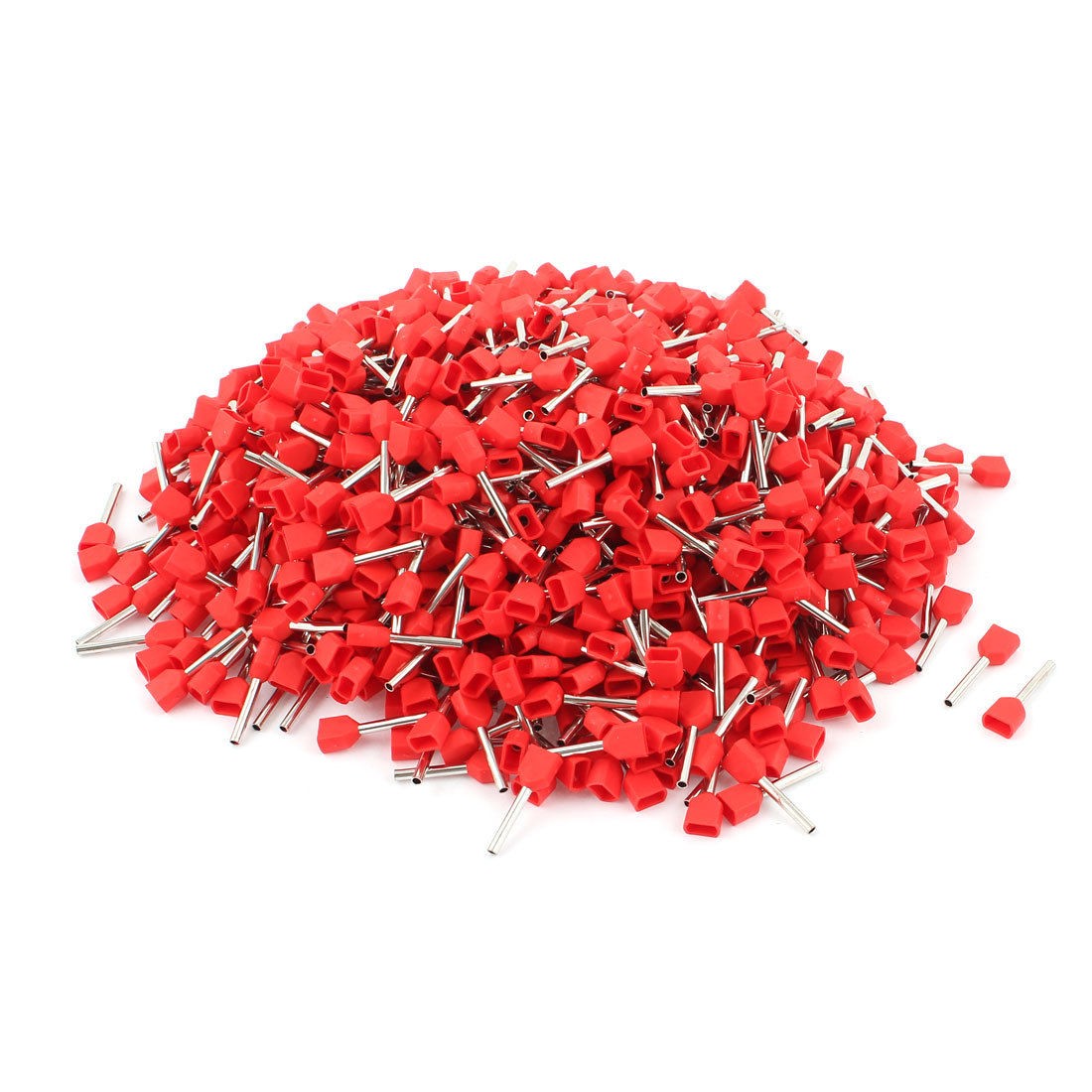 1000pcs Electrical 2x22 AWG Twin Wire Insulated Ferrule Terminal TE0510