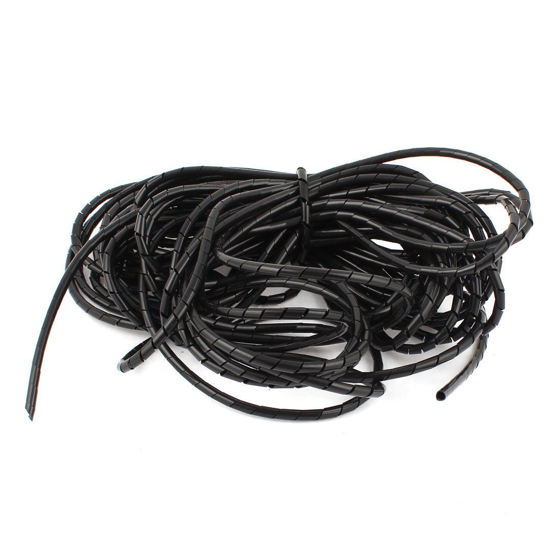 Black Polyethylene Spiral Wrapping Band 6mm Cable Wire Manager 17M Length