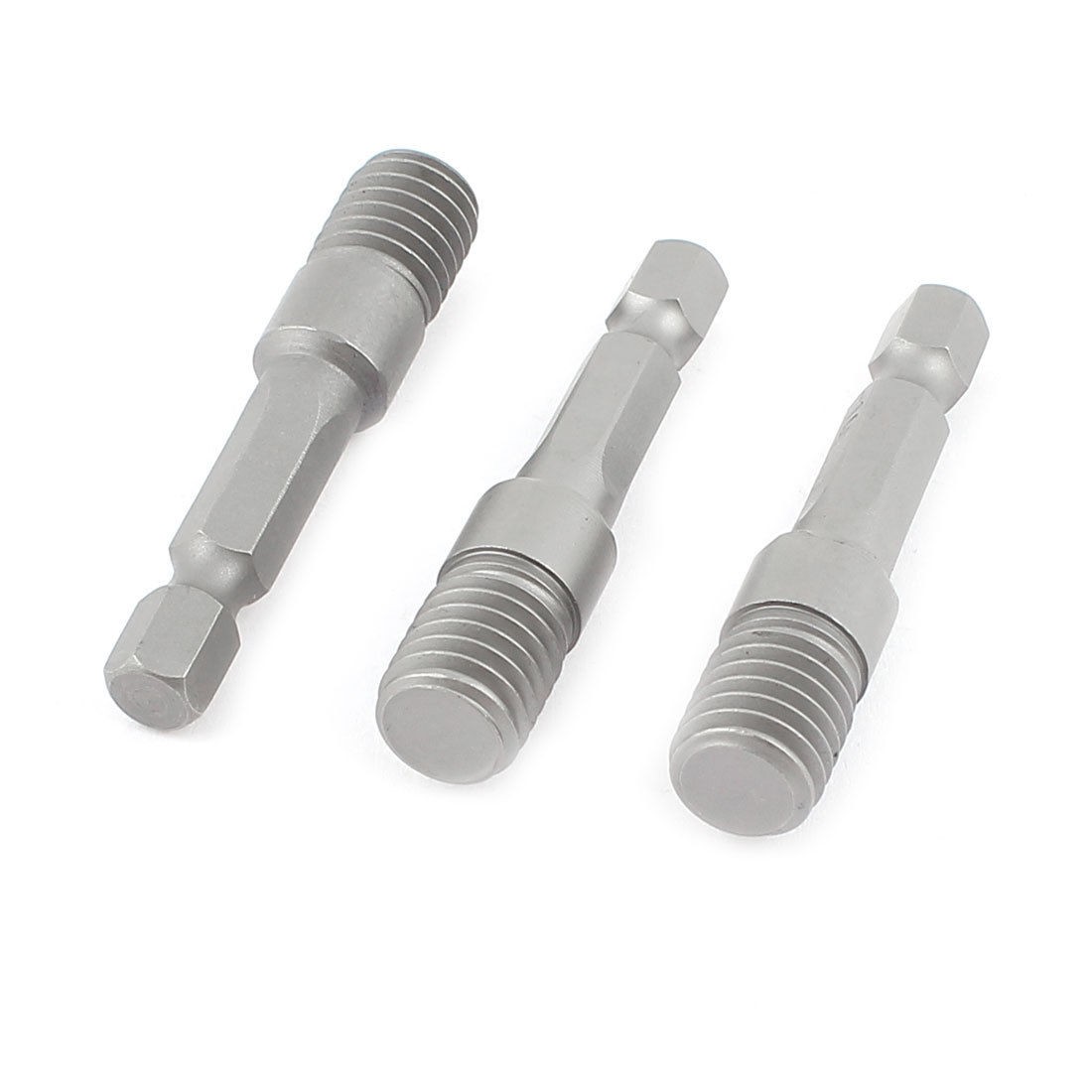 3PCS 3/8" Male Thread Hex Shank Electric Drill Chuck Adapter Gray