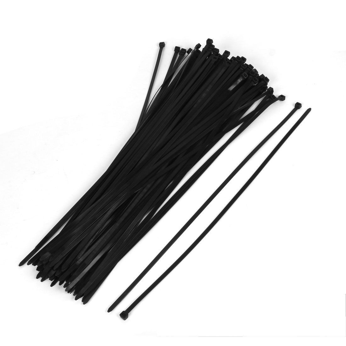 100 Pcs 7 2mm Width 550mm Long Black Packaging String Zip Tie for Cable Wire