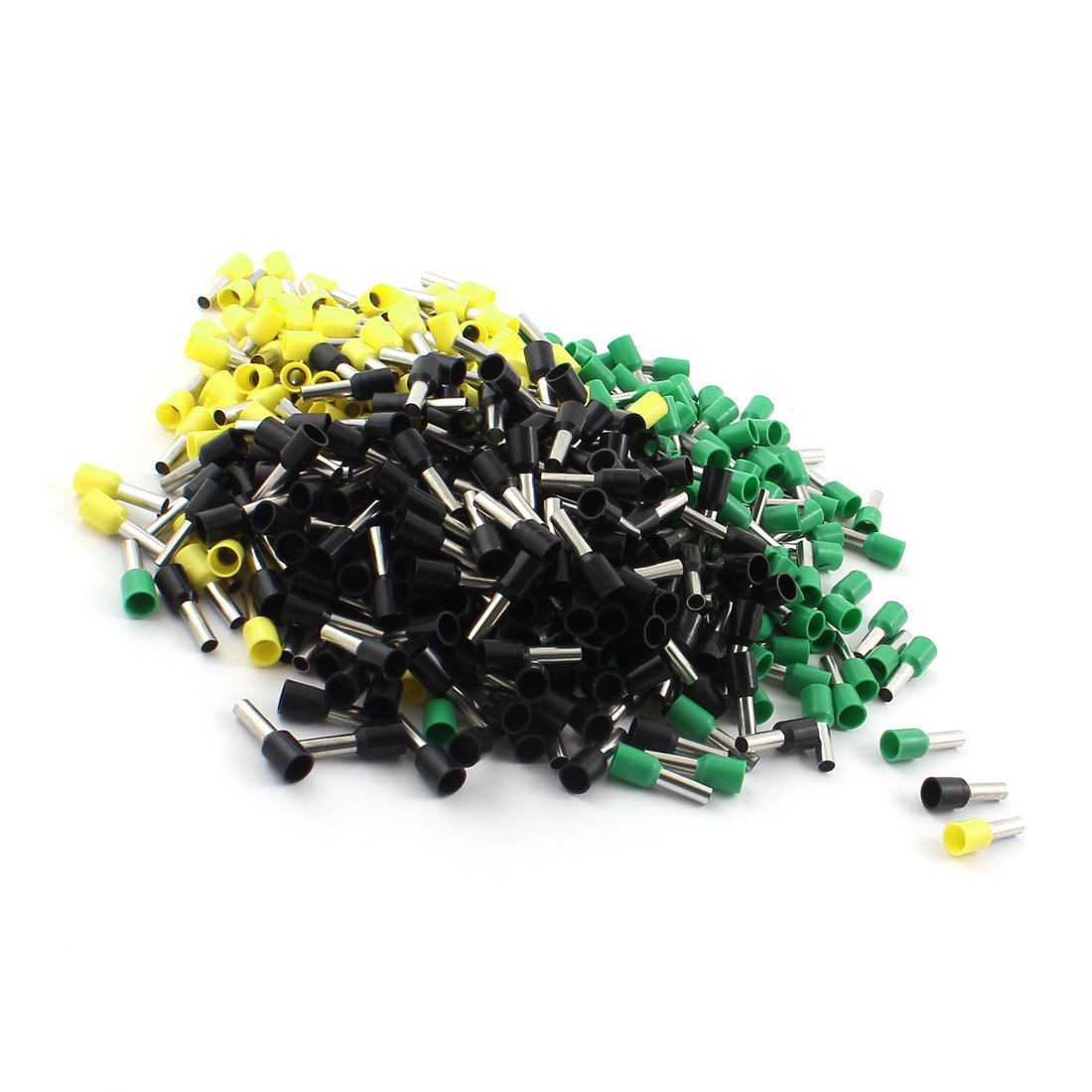 480pcs E4009 12AWG Green Yellow Black Tube Type Insulated Cable Ends Connectors